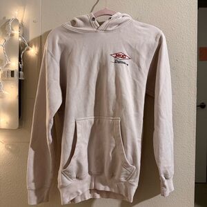Jacks Surfboards California Hoodie Cream Pullover Sweatshirt Size S Surf Skate